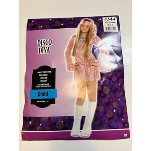 Disco Diva Halloween Costume Child Medium (8-10). Incomplete-Dress Only. EUC